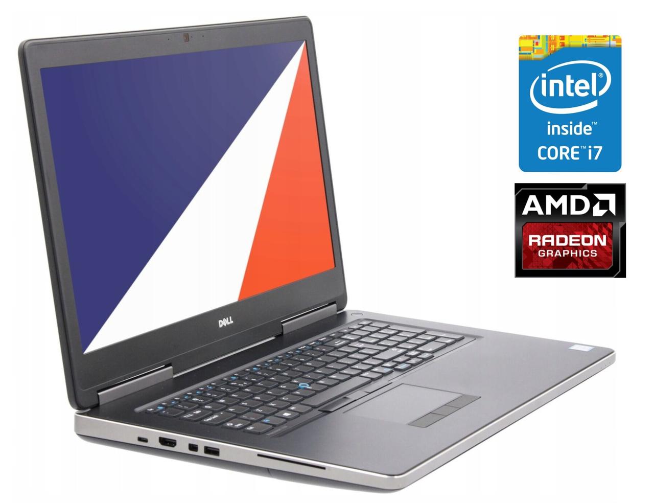Ноутбук Dell Precision 7720/ 17.3" 1920x1080/ i7-7820HQ/ 16GB RAM/ 256GB SSD+512GB SSD/ Radeon Pro WX 4130 2GB/ АКБ 0%
