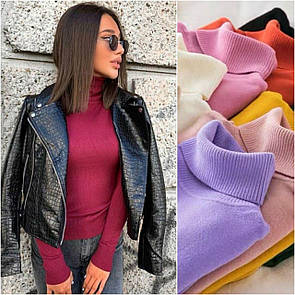 Гольф кашеміру з підворотом "Сьюзен", стильний базовий м'який жіночий гольф з відворотом