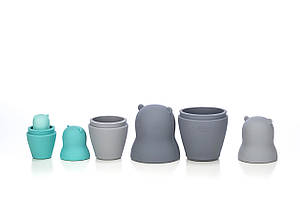 Силіконовий сортер FreeON ведмедики, grey - mint