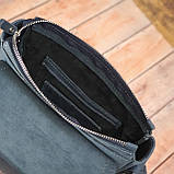 Чоловіча шкіряна сумка GS c декоративною строчкою 23*20*7 см синя, фото 6