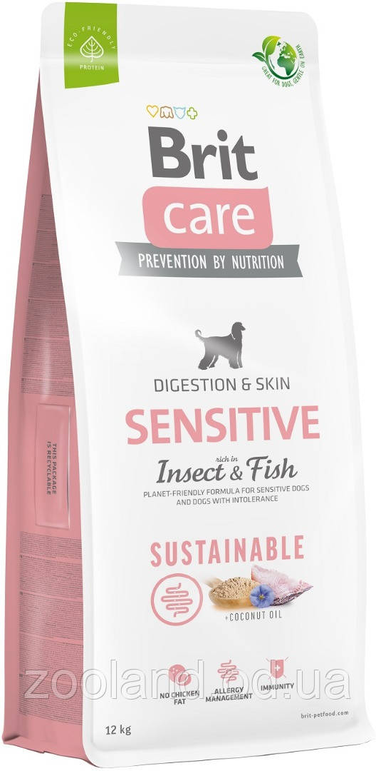 9206 Brit Care Dog Sustainable Sensitive Insect and Fish, 3 кг