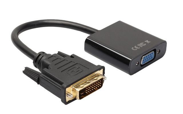 Конвертер відеосигналу DVI-D (24+1) M — VGA 15 pin F HDTV 1080p чорний (34118)
