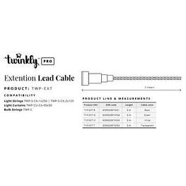 Гірлянда Twinkly PRO Подовжувач кабелю Pro AWG22 PVC кабель, 5 м, чорний (TWP-EXT-B)