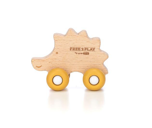 Дерев`яна іграшка FreeON їжачок на силіконових колесах