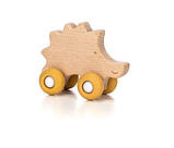 Дерев`яна іграшка FreeON їжачок на силіконових колесах, фото 2