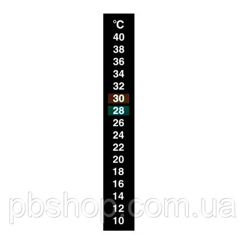 Термометр наклейка для акваріума 10-40C 13см, акваріумний градусник