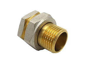 Згін прямий розбірний 1/2" НВ нікель. з проточкою ASCO 1/130, фото 1
