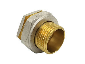 Згін прямий розбірний 3/4" НВ нікель із проточкою ASCO 1/80, фото 1