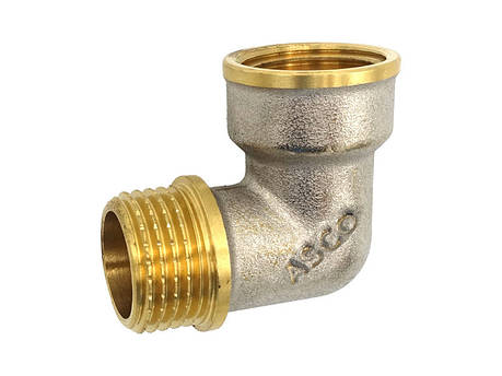 Косинець 1/2" НВ нікель. з проточкою ASCO 1/100, фото 1