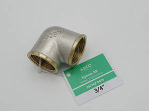 Косинець 3/4" ВВ нікель. з проточкою ASCO 1/60, фото 3