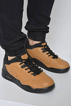 Кросівки чоловічі світло-коричневого кольору на шнурівці 165871M