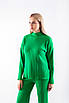Костюм трикотажний жжіночий з джемпером зі стійкою та штанами зелений 40021 ONE SIZE (2000000117539), фото 3