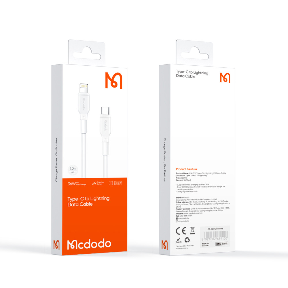 Купити Зарядний кабель Mcdodo USB Type-C/Apple Lightning 36W PD,Fast ...