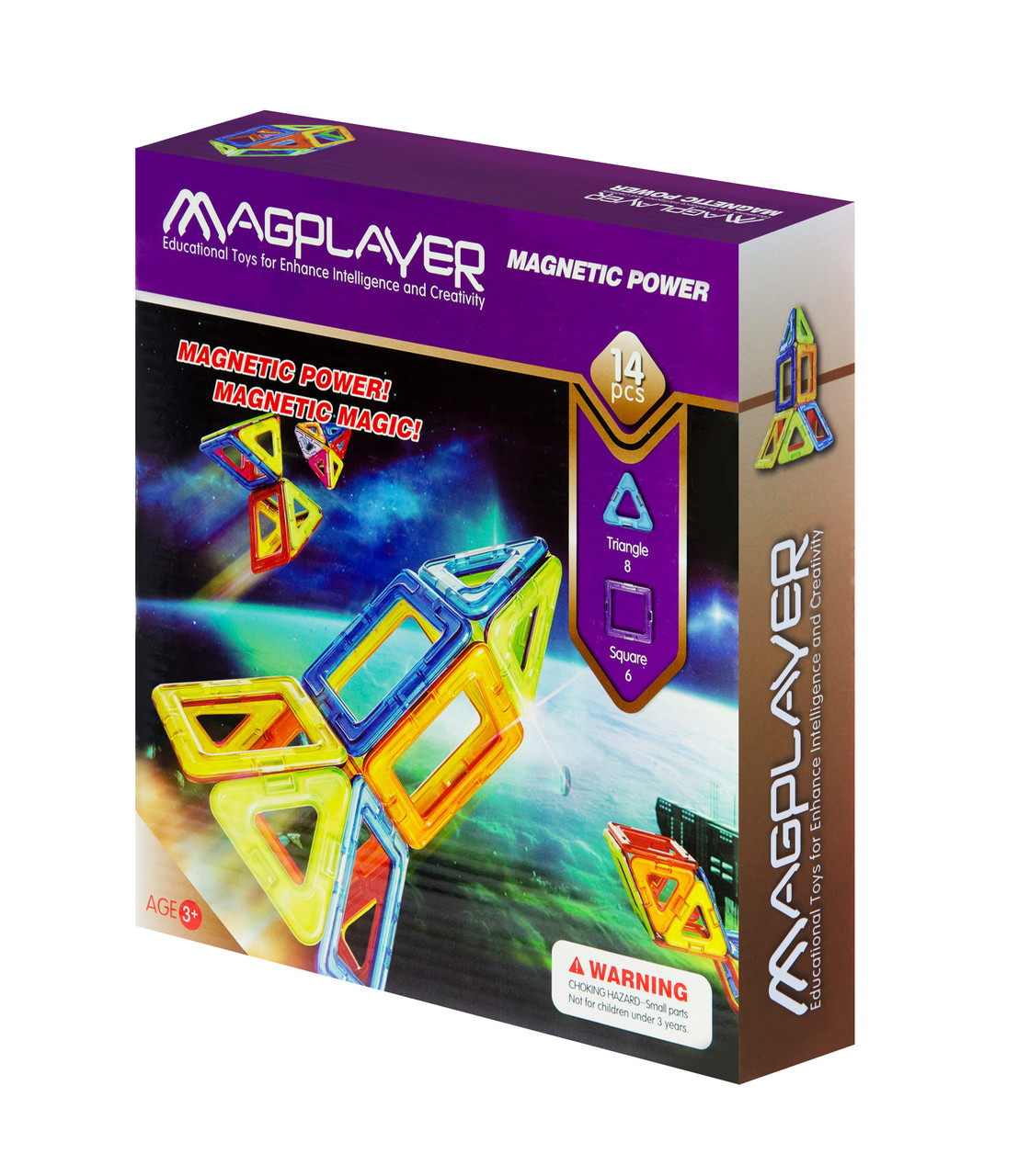 Магнітний конструктор MagPlayer MPB-14 набір із 14 деталей