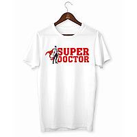 Футболка белая с оригинальным принтом "Super Doctor. Супер доктор"  Push IT