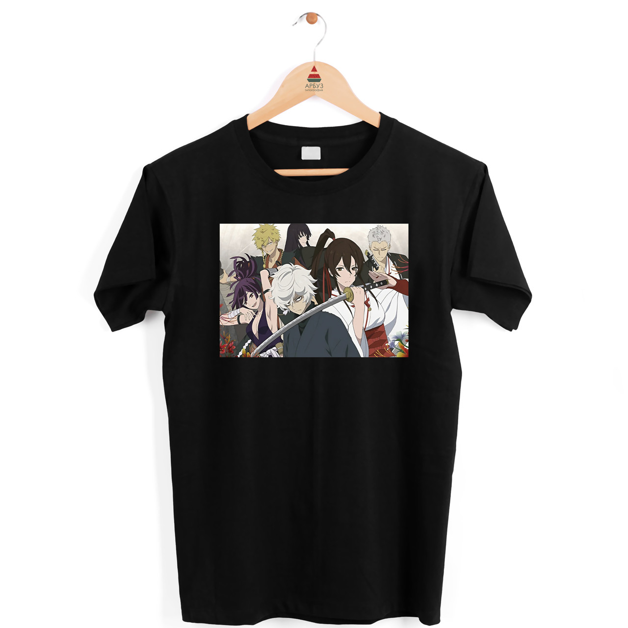 Футболка черная з оригінальним принтом "Пекельний рай Hell's Paradise Jigokuraku Габімару Юдзуріха" Push IT