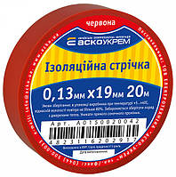 Изоляционная лента 0,13мм*19мм/20м красная АСКО-УКРЕМ