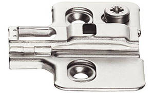 Монтажна планка HAFELE METALLA SM P хрестова 0 мм, сталь нікельована під шуруп з ексцентриком