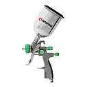 Фарбопульт пневматичний LVLP GREEN професійний, форсунка 1.3мм, верхній металевий бачок 600мл., 1.5бар INTERTOOL PT-0131 , фото 3
