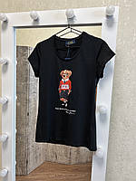 Жіноча футболка Polo чорний колір розмір М