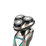 Електробритва для чоловіків роторна для вологого та сухого гоління з плаваючими головками XPRO V-323 сіра (41587-16008_554), фото 4