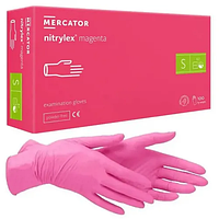 Рукавички нітрилові рожеві Mercator Nitrilex magenta, 100 штук