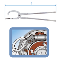 Клещи для снятия пружин тормоз.колодок (барабан) 9BC124