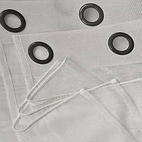 Тюль на чорних люверсах 140х250 см бамбук 1 шт. Тепло-білий