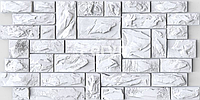 Панели декоративные ПВХ Камень «Пиленый настоящий белый»
