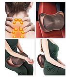 Масажна подушка MASSAGE PILLOW QY-8028 інфрачервоний роликовий масажер для шиї та спини 8 масажних роликів, фото 8
