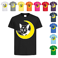 Чорна дитяча футболка Сейлор Мун Луна 2 (5-10-14)
