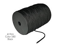 Шнур для одежды круглый 4мм шнур для одежды шнур бобина 150 метров Черный 580