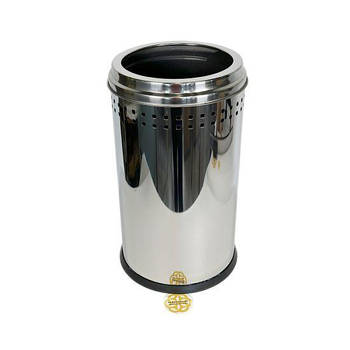 Сміттєве відро 16 л з обідком та перфорацією, нержавіюча сталь, хром Efor