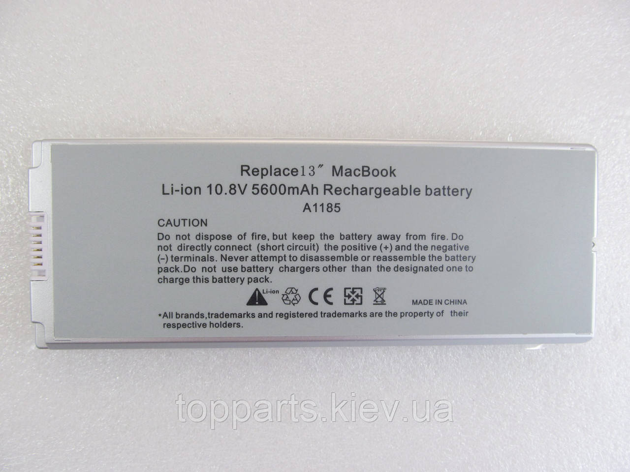 Батарея для ноутбука Apple A1185, 5600mAh, 6cell, 10.8V, Li-ion, біла,