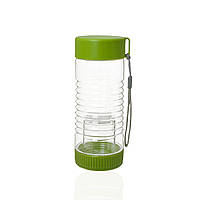 Пляшка пластикова 450ml із заварником для ягід і чаю колір зелений SND