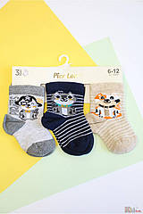 ОПТОМ Шкарпетки 3пари для маленького хлопчика "Pirates" (7/0-3 міс.)  Pier Lone 8681788533939
