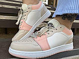Жіночі кросівки SportLineB2131-17 Бежеві з рожевими вставками, фото 4
