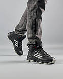 Зимові чоловічі кросівки Adidas Terrex Swift R Termo зима-осінь термо (чорно-сірі). Живе фото. Високі чоловічі черевики, фото 8