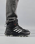 Зимові чоловічі кросівки Adidas Terrex Swift R Termo зима-осінь термо (чорно-сірі). Живе фото. Високі чоловічі черевики, фото 6