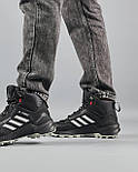Зимові чоловічі кросівки Adidas Terrex Swift R Termo зима-осінь термо (чорно-сірі). Живе фото. Високі чоловічі черевики, фото 7