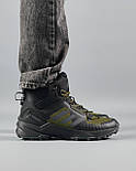 Зимові чоловічі кросівки Adidas Terrex Swift R Termo зима-осінь термо (чорно-хакі). Живе фото. Високі чоловічі черевики, фото 8