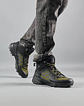 Зимові чоловічі кросівки Adidas Terrex Swift R Termo зима-осінь термо (чорно-хакі). Живе фото. Високі чоловічі черевики, фото 7