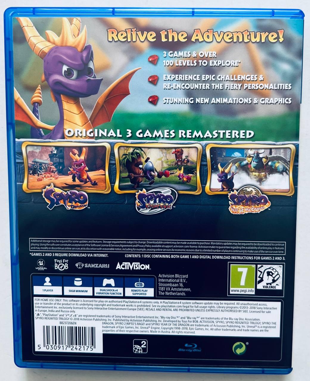 その他 Spyro Trilogy Reignited (PS4) - Imported from England z2zed1b Spyro Reignited Trilogy, Б/У, английская версия - диск для