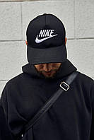 Кепка Nike черная / белое лого и надпись SND