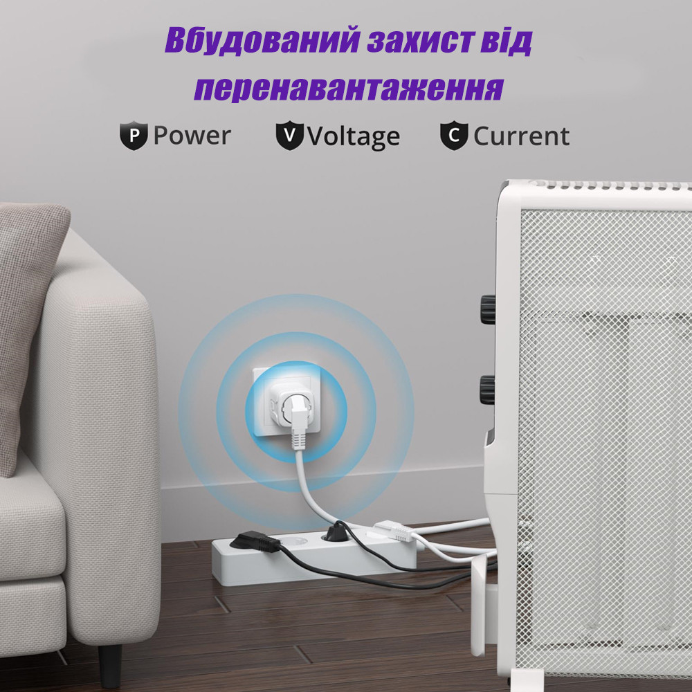 Купить Умная Розетка WiFi 20A c Ваттметром и Таймером WiFi Розетка для ...
