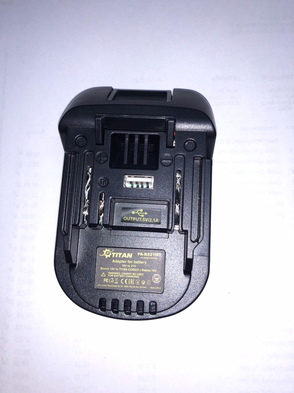 Адаптер з акумулятора Bosch 18 V на Makita 18 V / Titan CORE21, TITAN PA-BS21MT