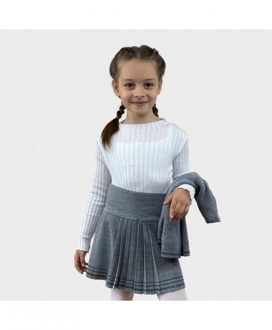 Спiдниця дитяча Герда Сiрий меланж з люрексом ART KNIT