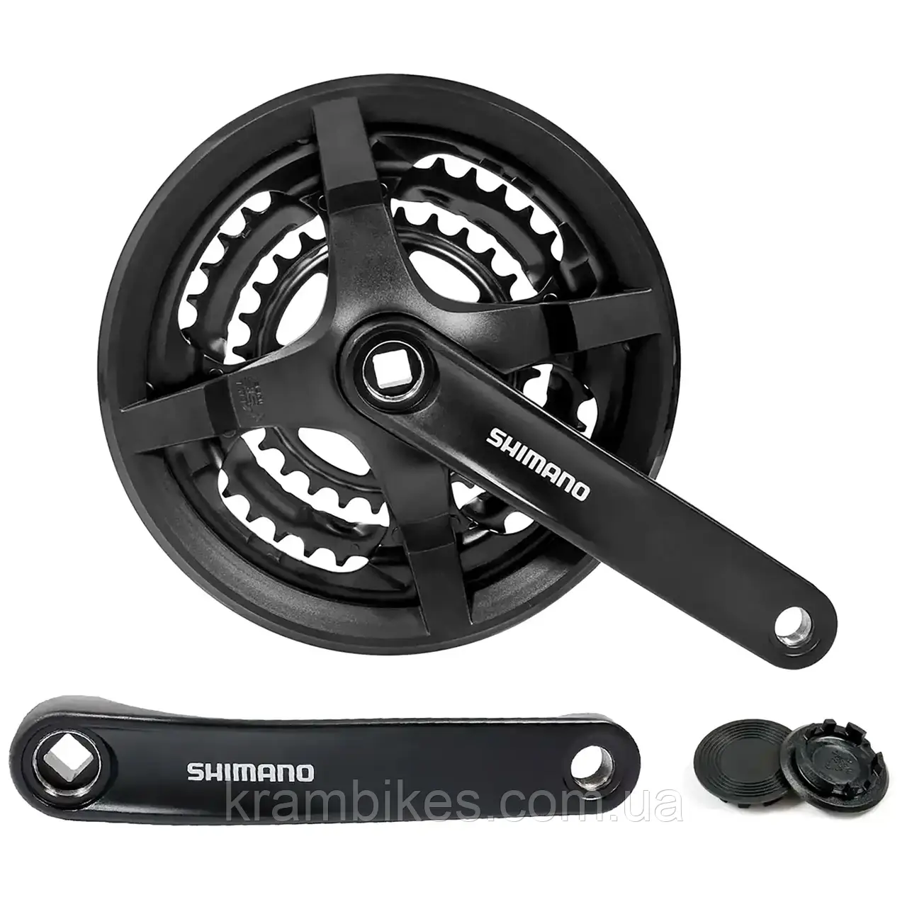 Шатуни Shimano  FC-TY301  42-34-24T 3x8/7/6-скор 170мм чорний із захистом