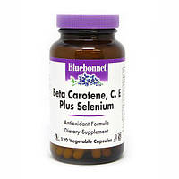 Витамины и минералы Bluebonnet Beta Carotene, C, E Plus Selenium, 120 вегакапсул