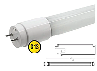 Лампа светодиодная T8, Feron LB-246 T8 Glass, 9 Вт, 60 см. Аналог люминесцентных ламп типа Т8